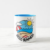 Hallo Sommer 2 Zweifarbige Tasse (Mittel)