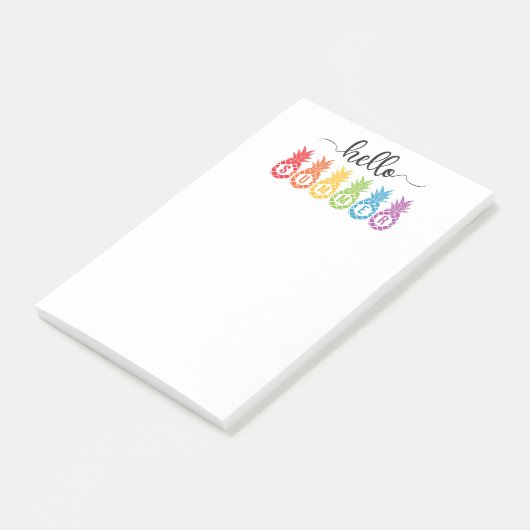 Hallo Sommer Ananas Post-it Klebezettel (angewinkelt)