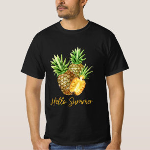 Hallo Sommer Ananas Tropisches Obst T-Shirt