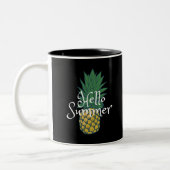 Hallo Sommer Ananas Zweifarbige Tasse (Links)