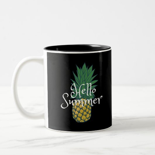 Hallo Sommer Ananas Zweifarbige Tasse (Links)