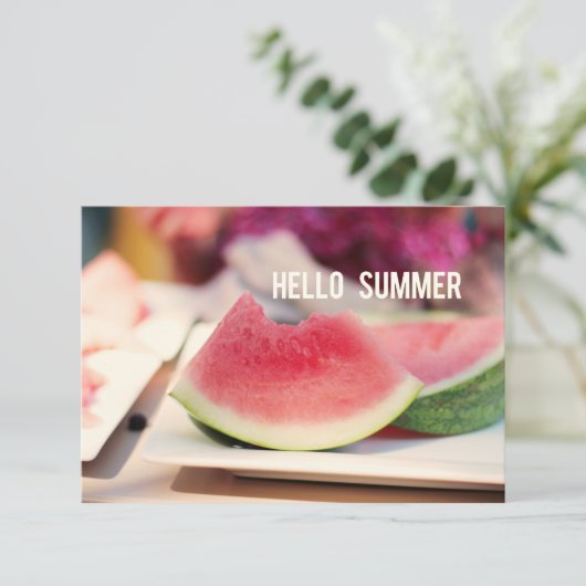 Hallo Sommer // Anpassbare Party Einladung (Stehend Vorderseite)