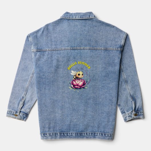Hallo Sommer Babys Bodysuit Jeansjacke (Rückseite)
