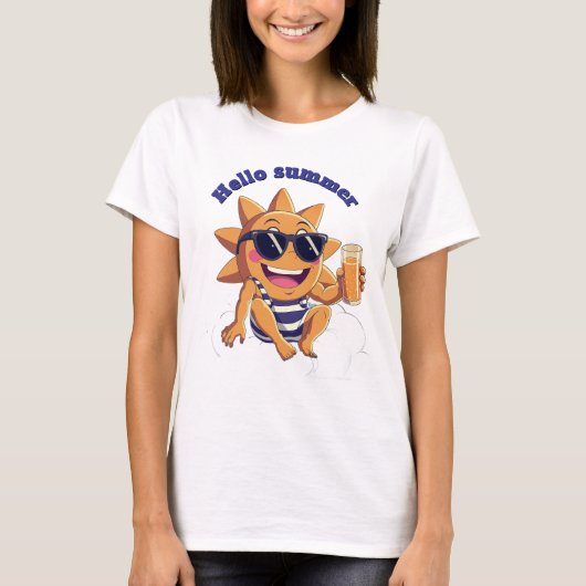 Hallo Sommer Babys Bodysuit T-Shirt (Vorderseite)