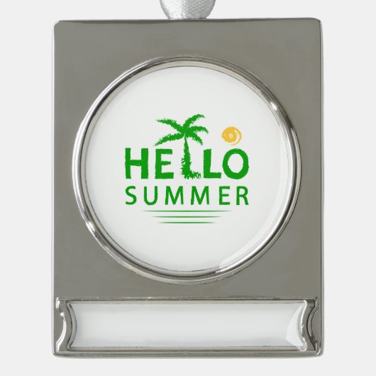 Hallo Sommer Banner-Ornament Silber (Vorderseite)