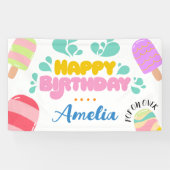 Hallo Sommer! Banner zur Party Einladung von Pool (Horizontal)