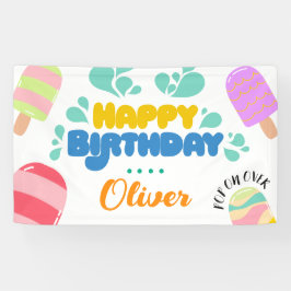 Hallo Sommer! Banner zur Party Einladung von Pool