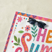 Hallo Sommer Boho-Blumen Strandtuch (Beispiel)