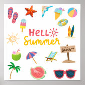 Hallo Sommer - Bright & Cheful Wall Poster (Vorne)