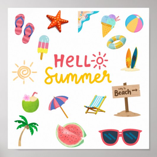 Hallo Sommer - Bright & Cheful Wall Poster (Vorne)
