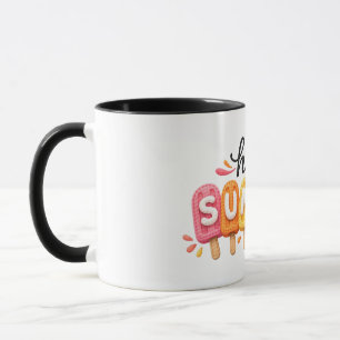 Hallo Sommer Bunter Stiel Sommerfeier Tasse