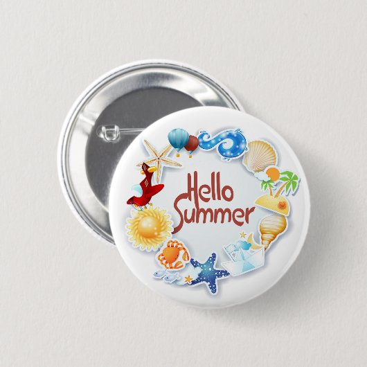 Hallo Sommer Button (Vorne & Hinten)