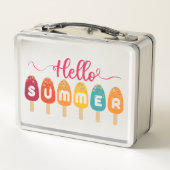 Hallo Sommer | Colorful Popsice Creme Metall Brotdose (Rückseite)