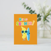 Hallo Sommer! Cool Banana Funny Vacation Postkarte (Stehend Vorderseite)