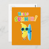 Hallo Sommer! Cool Banana Funny Vacation Postkarte (Vorne/Hinten)