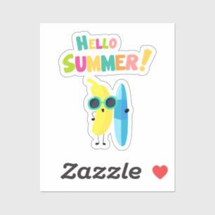Hallo Sommer! Coole Banane Lustiger Urlaub Aufkleber