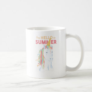 Hallo Sommer EINHORN Süß Regenbogen Kawaii Lustig Kaffeetasse