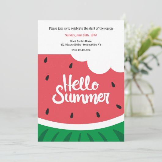 Hallo Sommer Einladung (Stehend Vorderseite)