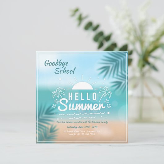 Hallo Sommer Einladung (Stehend Vorderseite)