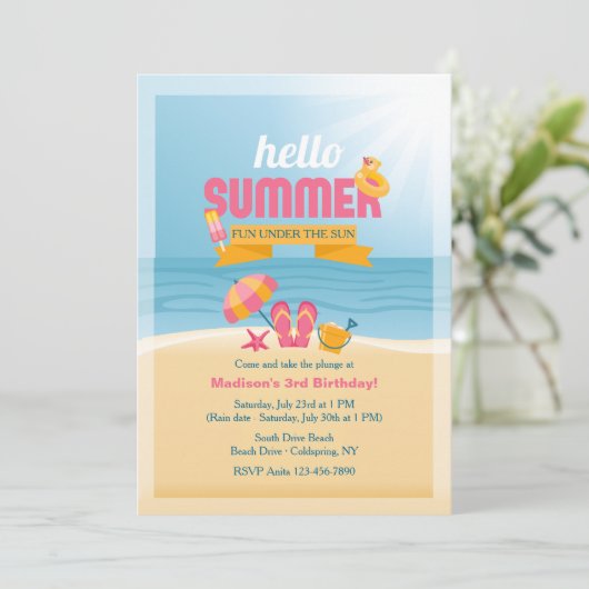 Hallo Sommer Einladung (Stehend Vorderseite)