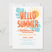 Hallo Sommer, Ende der Schule Party, Pool Party Einladung (Vorderseite)