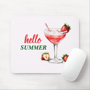 Hallo Sommer Erdbeer-Cocktail-Mauspad Mousepad