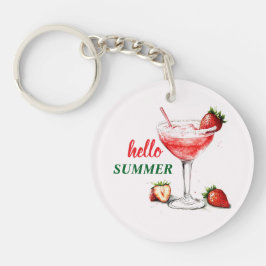 Hallo Sommer | Erdbeer-Cocktail-Schlüsselanhänger Schlüsselanhänger