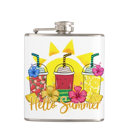 Hallo Sommer | Erfrischende tropische Fruchtsmooth Flachmann (Vorderseite)