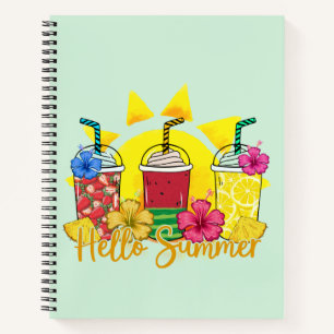 Hallo Sommer Erfrischende tropische Fruchtsmooth Notizblock
