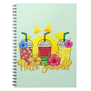 Hallo Sommer Erfrischende tropische Fruchtsmooth Notizblock