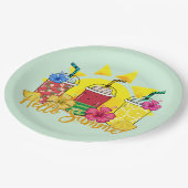 Hallo Sommer | Erfrischende tropische Fruchtsmooth Pappteller (Schrägansicht)