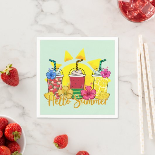 Hallo Sommer | Erfrischende tropische Fruchtsmooth Serviette (Beispiel)