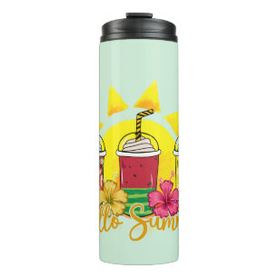 Hallo Sommer Erfrischende tropische Fruchtsmooth Thermosbecher