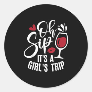 Hallo Sommer Familienurlaub Oh Sip seine a Girls t Runder Aufkleber