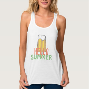 Hallo Sommer farbenfrohe Urlaubskleidung niedliche Tank Top