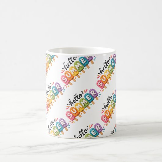 Hallo Sommer Faux-Yarn-Design Kaffeetasse (Mittel)