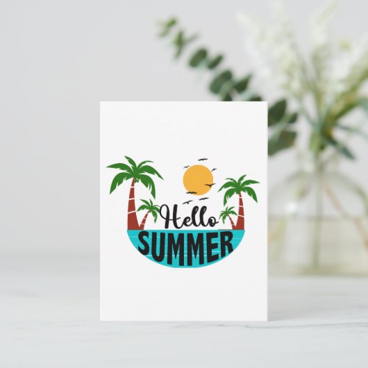 Hallo Sommer Feiertagspostkarte (Stehend Vorderseite)