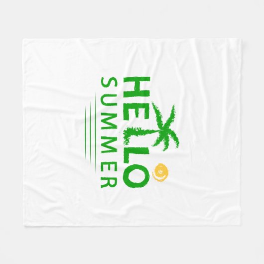 Hallo Sommer Fleecedecke (Vorderseite (Horizontal))