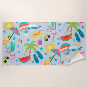 Hallo Sommer Fun Muster Strandtuch