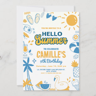 Hallo Sommer Geburtstag Einladung