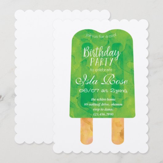 Hallo Sommer Geburtstagsfeier Einladung (Vorne/Hinten)