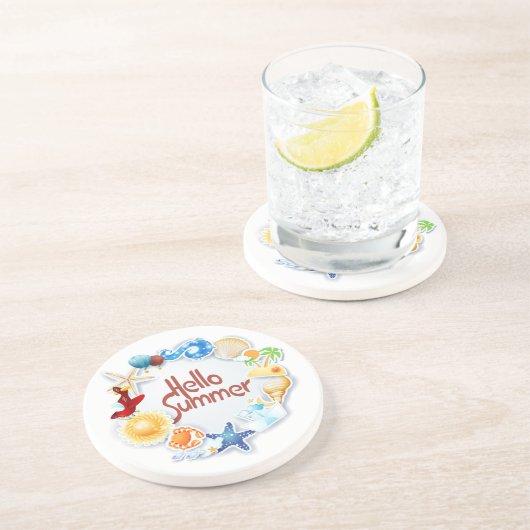 Hallo Sommer Getränkeuntersetzer (Seite)
