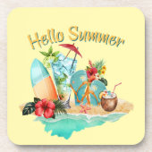 Hallo Sommer Getränkeuntersetzer (Vorderseite)