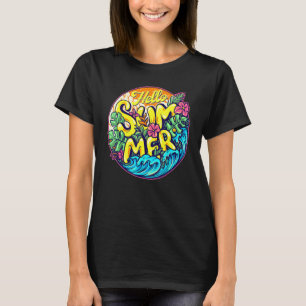 Hallo Sommer Gitarre Surfboard in der Sonne Set O T-Shirt