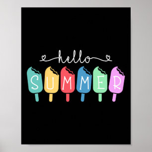 Hallo Sommer glücklich Letzten Tag Lehrerin Studen Poster