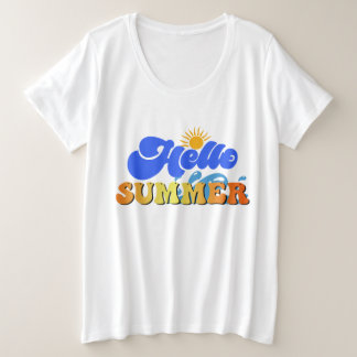 Hallo Sommer Große Größe T-Shirt