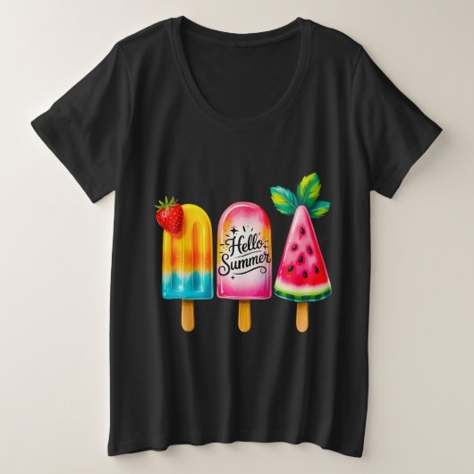 Hallo Sommer  Große Größe T-Shirt (Design vorne)