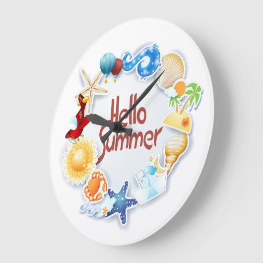 Hallo Sommer Große Wanduhr (Winkel)