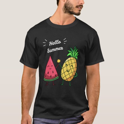 Hallo Sommer High Five Watermelon Ananas Tshirt (Vorderseite)