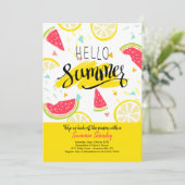 Hallo Sommer in Gelben Einladung (Stehend Vorderseite)